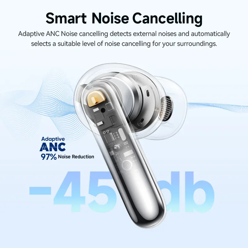QCY MeloBuds N50 Wireless Earbuds, 45dB Hybrid ANC, 28H Playtime - Image 4