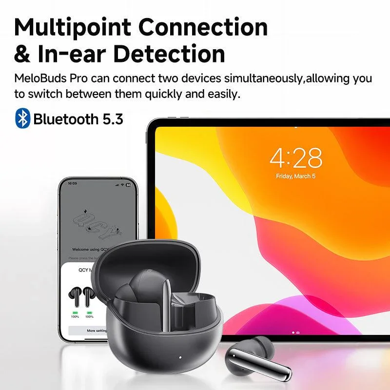 QCY MeloBuds Pro Wireless Earbuds, 46dB Hybrid ANC, Hi-Res & LDAC - Image 20